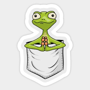 Zen Art Yoga Pose Frog | Gecko Reptile In Pocket Sticker